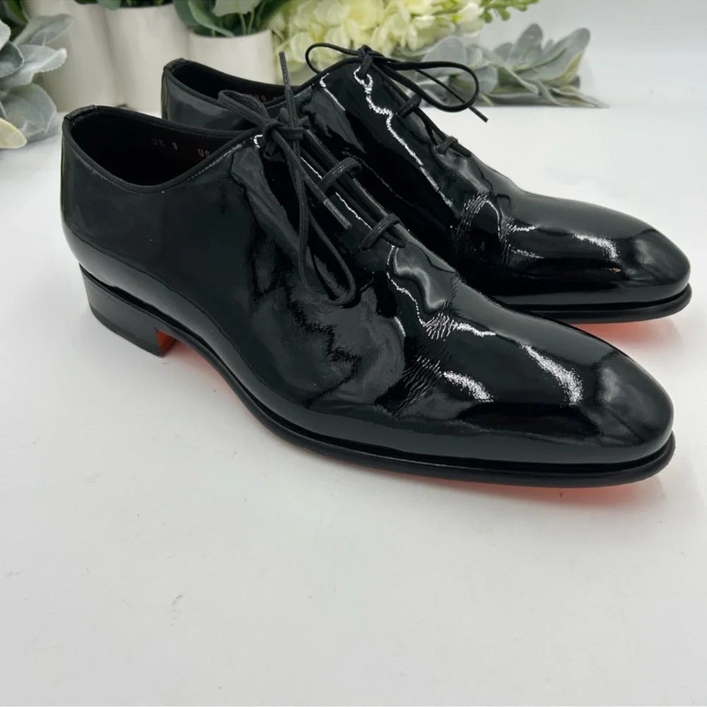 Men’s Santoni patent leather Oxford size 10 made in Italy worn once.